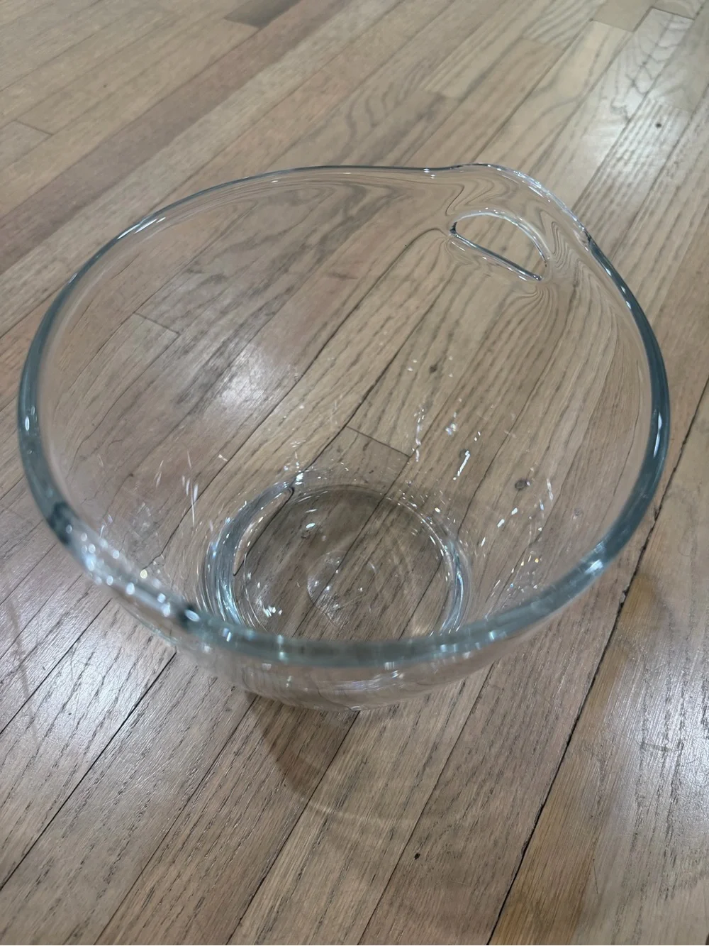 7” hand blown Clear Glass Ice Bucket with Side Handles